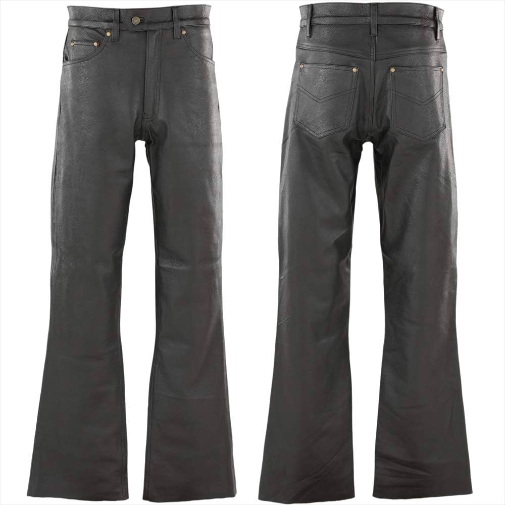 Amazon.co.jp: Zawakita Leather Pants with Boot Cut 38